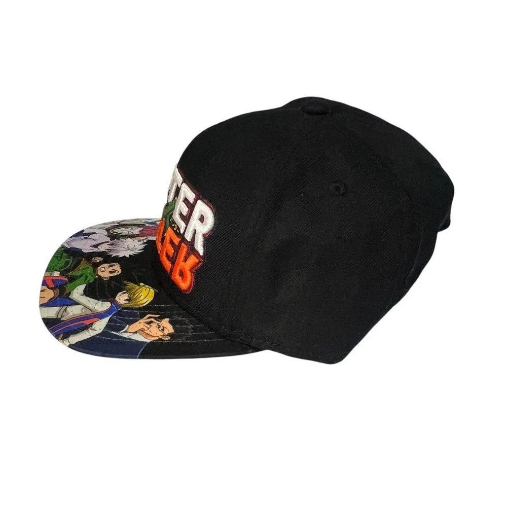Hunter‎ x Hunter Logo Gon & Killua Flat Bill Snapback Hat Cap Black Embroidered